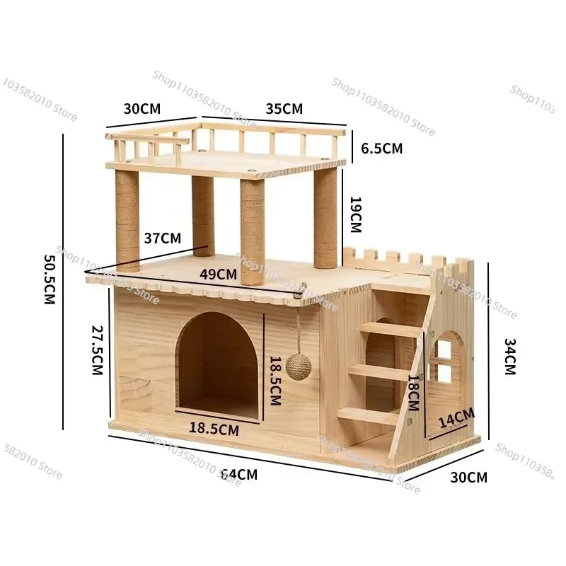 All Seasons Cat Climbing Frame - Solid Wood Space Capsule Luxury Villa Integrated Toy