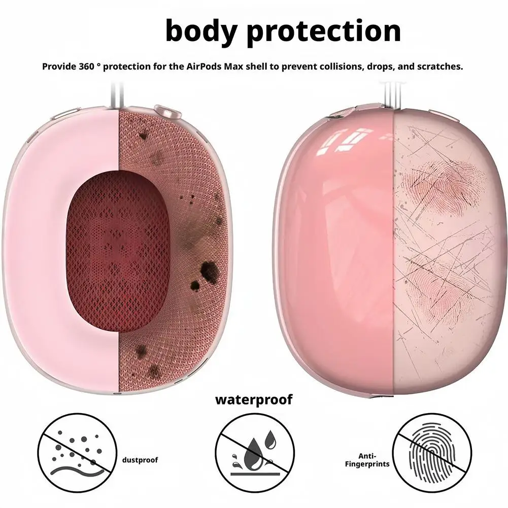 ل AirPods Max حافظة واقية من السيليكون وسادة أذن ناعمة مقاومة للصدمات تصميم حقيبة تخزين الغبار بلوتوث مع غطاء الرأس G8H2