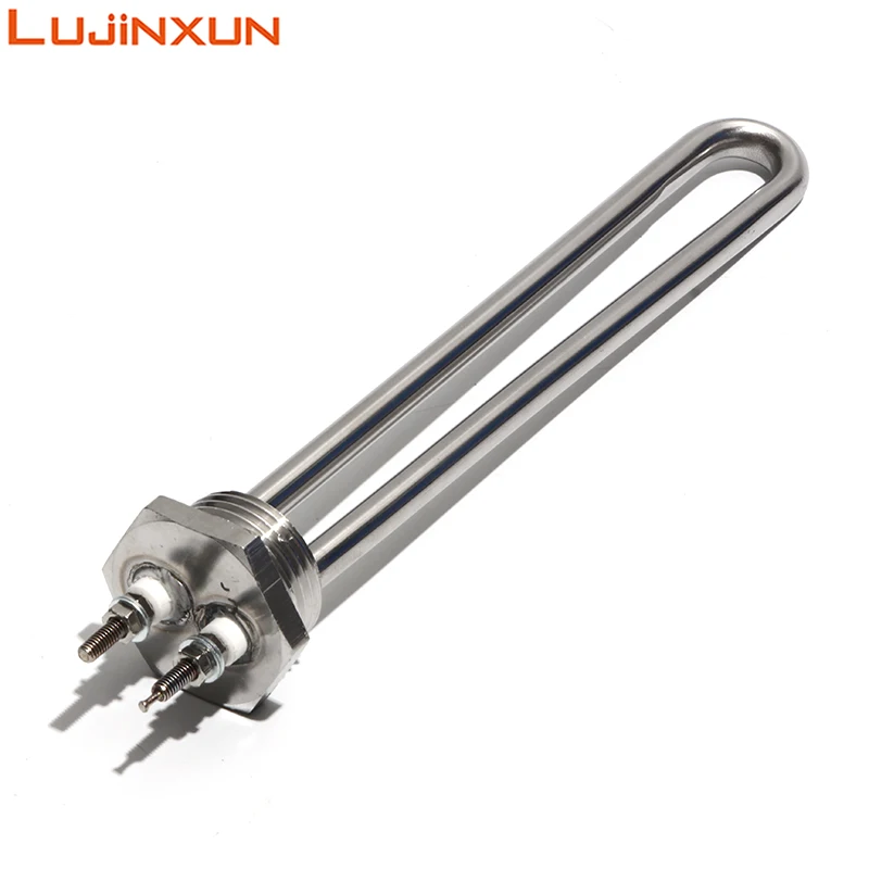 

LUJINXUN 12V 24V Solar Resistance U Type Water Heating Element DN25/1 inch 32mm BSP Threaded Electrical Tubular Heater 300W 600W