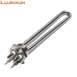 LUJINXUN 12V 24V Solar Resistance U Type Water Heating Element DN25/1 inch 32mm BSP Threaded Electrical Tubular Heater 300W 600W