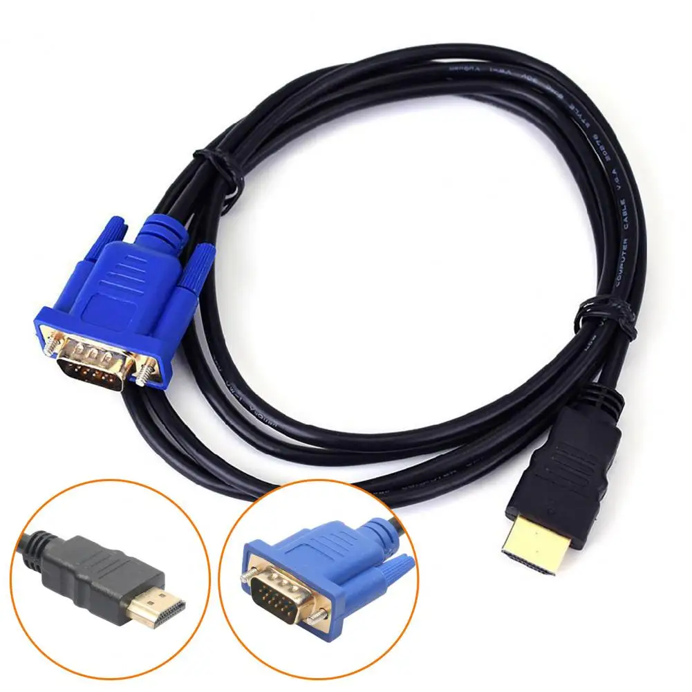 

Video Cable 1080P High Resolution Clear Images Video Conversion HDMI-compatible Male to VGA Male Video Converter Cord for TV