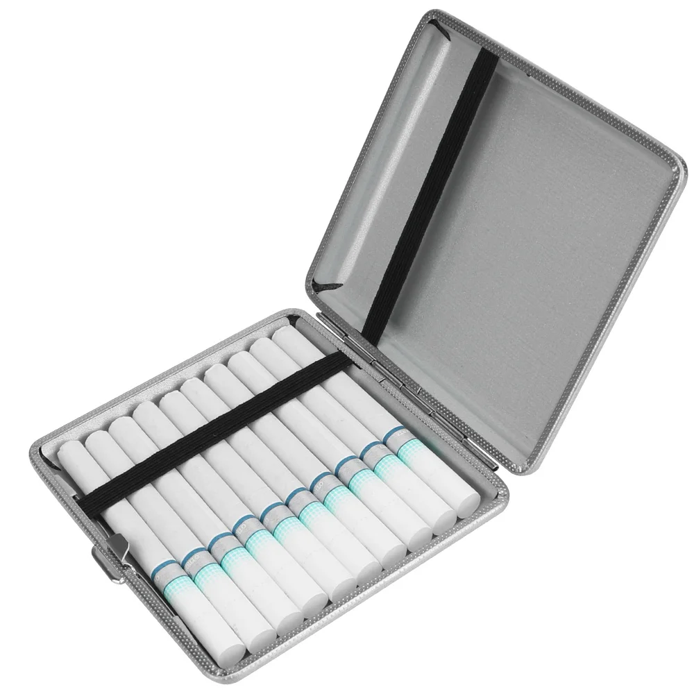 

Leather Cigars Cigarette Cases Cigarette Tools Stainless Steel Tobacco Cigarette Box 1PCS For 20pcs Cigarettes Double-open