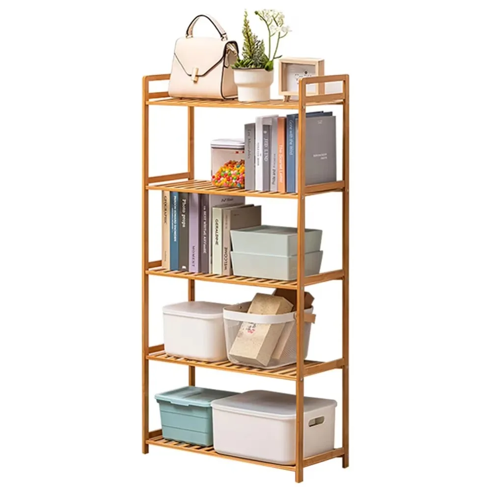 Independent Adjustable Multifunctional Shelf Wooden Bookshelves Bookcases Bamboo Bookshelf for Living Room