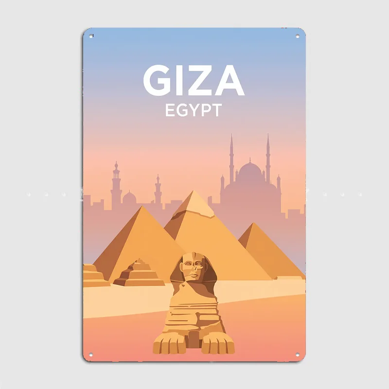 Giza Egypt Pyramids and Sphinx Travel Scenery Posters Retro Garage Club Bar Indoor Wall Poster Room Decoration Home Decor