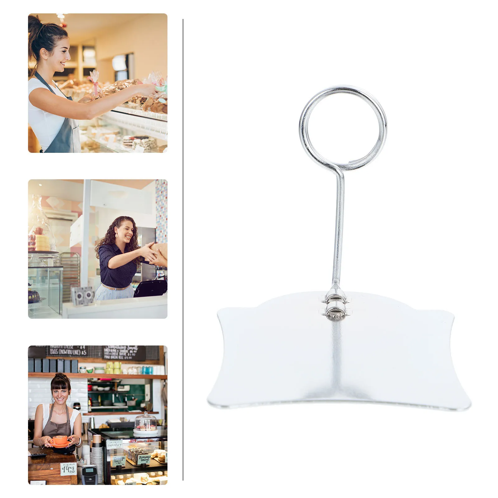 

5pcs Tag Holder Metal Label Display Clamp Supermarket Food Sign Grocery Store Advertising Wire Clip Reusable Beard Price Tag