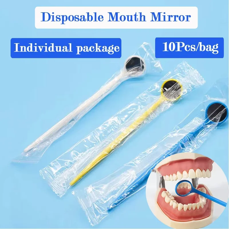 

10Pcs Dental Mouth Mirror Plastic Disposable Multifunction Reflector Checking Inside Oral Cavity Hygiene Care