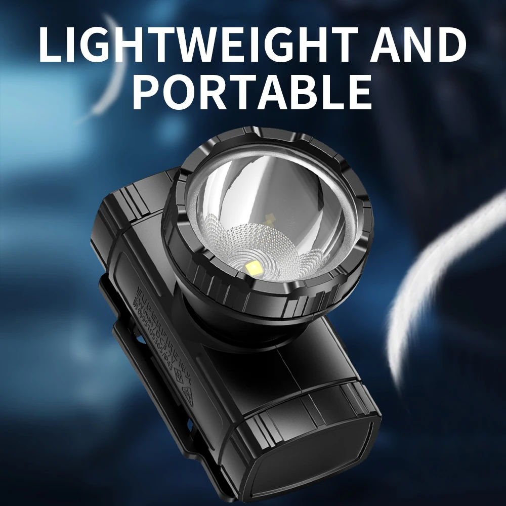 SUPERFIRE HL96 Mini LED Rechargeable Headlamp High Power Head Lamp USB-C Waterproof Headlight Front Light For Working Fishing