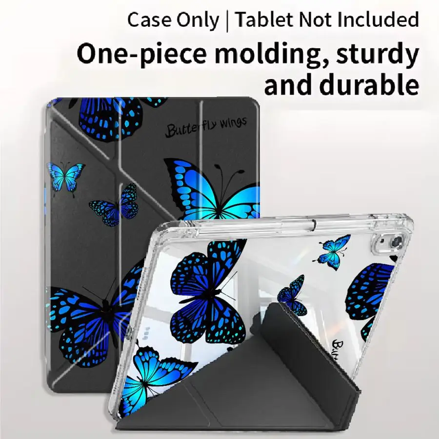 Tablet Case For iPad Air 4 5 M3 M2 M4 11inch Mini 6 7 Pro 11th 10th 9th 8th 7th 12.9inch Pro 2025 Holder Cover Y-Fold Blue