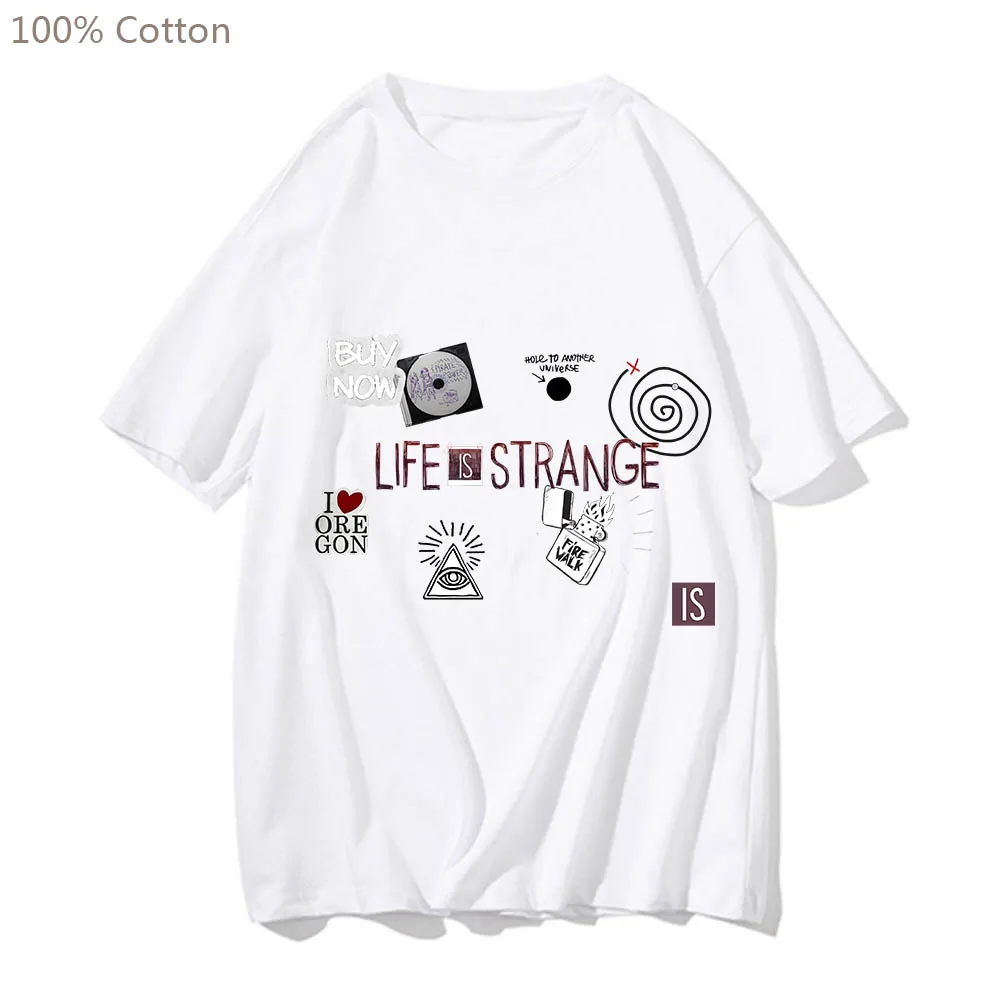 

Life Is Strange, милые футболки с героями мультфильмов аниме, повседневная футболка в стиле манга, мужская/женская мягкая футболка из 100% хлопка, эстетичная футболка большого размера