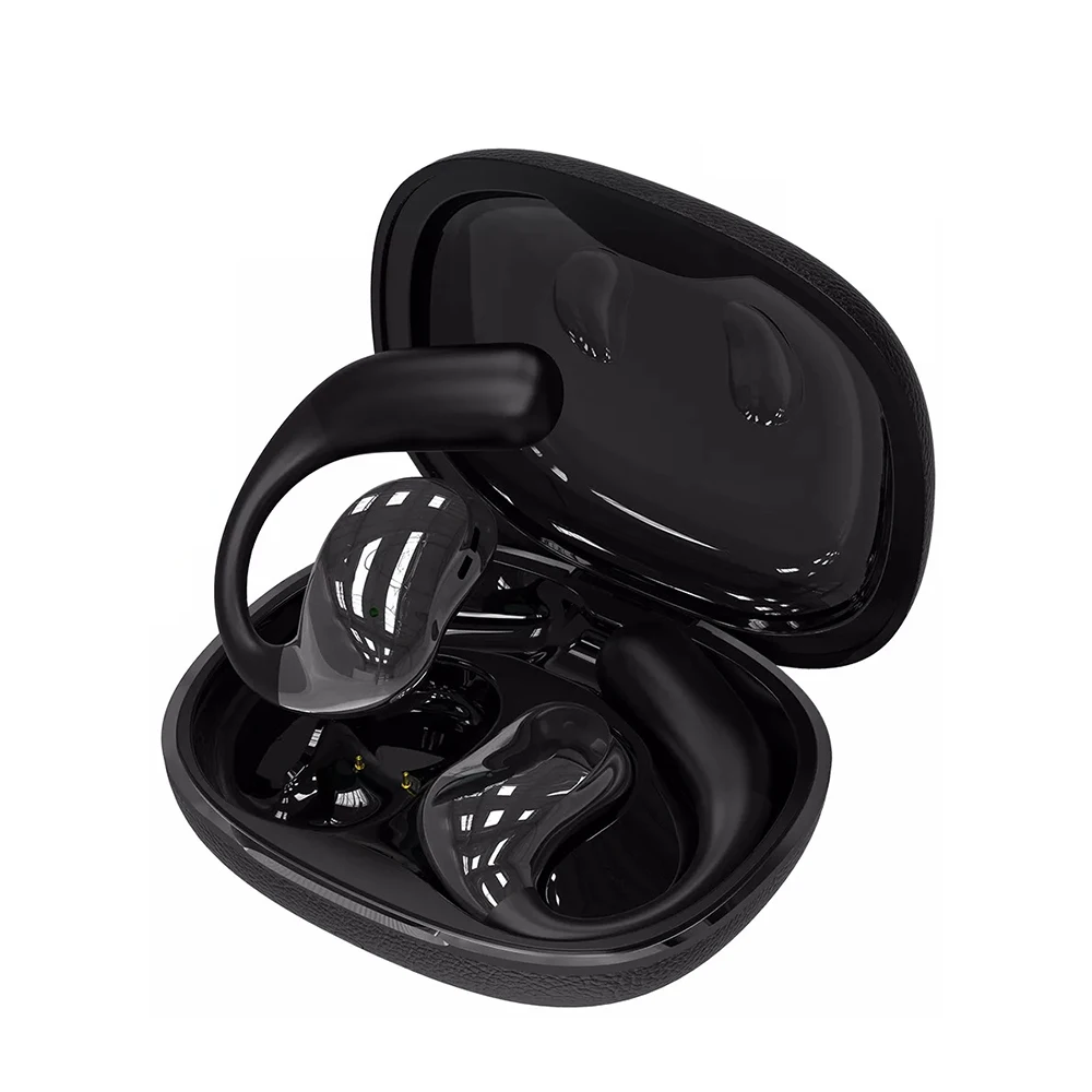 OWS Wireless Earbuds Bluetooth 5.4 Headphones ANC Noise Cancelling Earphones with Mic HiFi Stereo LED Touch Screen Open Headset