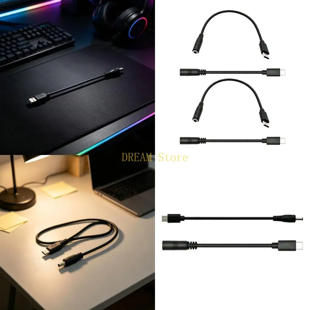 PVC-Jacketed USB C to DC35135 Power Adapter Cable Set, 4-Pack Cords 22Cm Best Sale