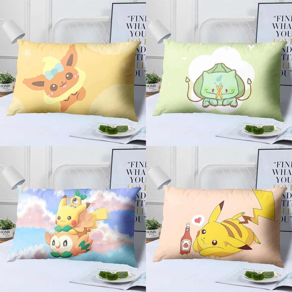 Kawaii Pikachu Pokémon Printed Pillowcase Room Home Decoration Bed Pillow Cover Living room sofa Cushion cover 40x60 50x70cm