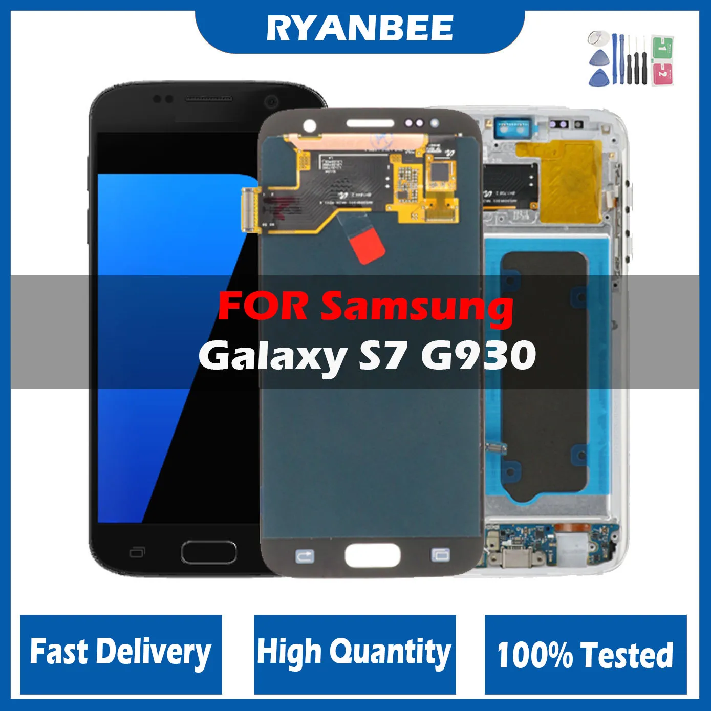 NEW SUPER AMOLED 5.1'' LCD Replacement with Frame for SAMSUNG Galaxy S7 Display G930 G930F Touch Screen Digitizer+Tools