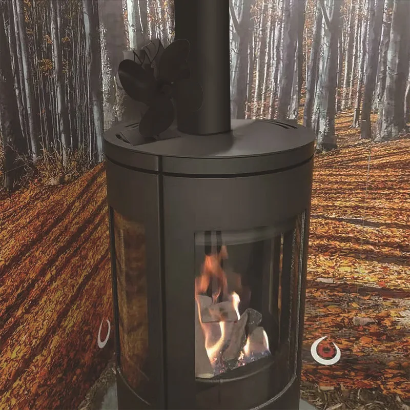 Multicolor 6 Blades Fireplace Fan Heat-powered Aluminum Alloy Stove Fan Log Wood Burner Eco Friendly Quiet Home Fan New