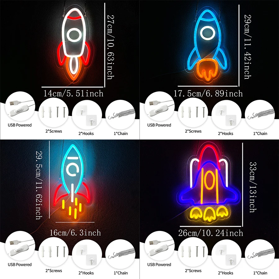 Rocket Led Neon Sign, Used For - Party Games Youth recension och pris