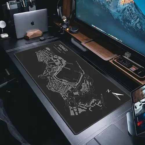 Imagen 2 del producto Alfombrilla de ratón de circuito de carreras de Fórmula 1, alfombrilla de ratón de escritorio HD bonita, alfombrillas de teclado extendidas para juegos, alfombrilla de ratón XXL grande para jugadores, 90x40