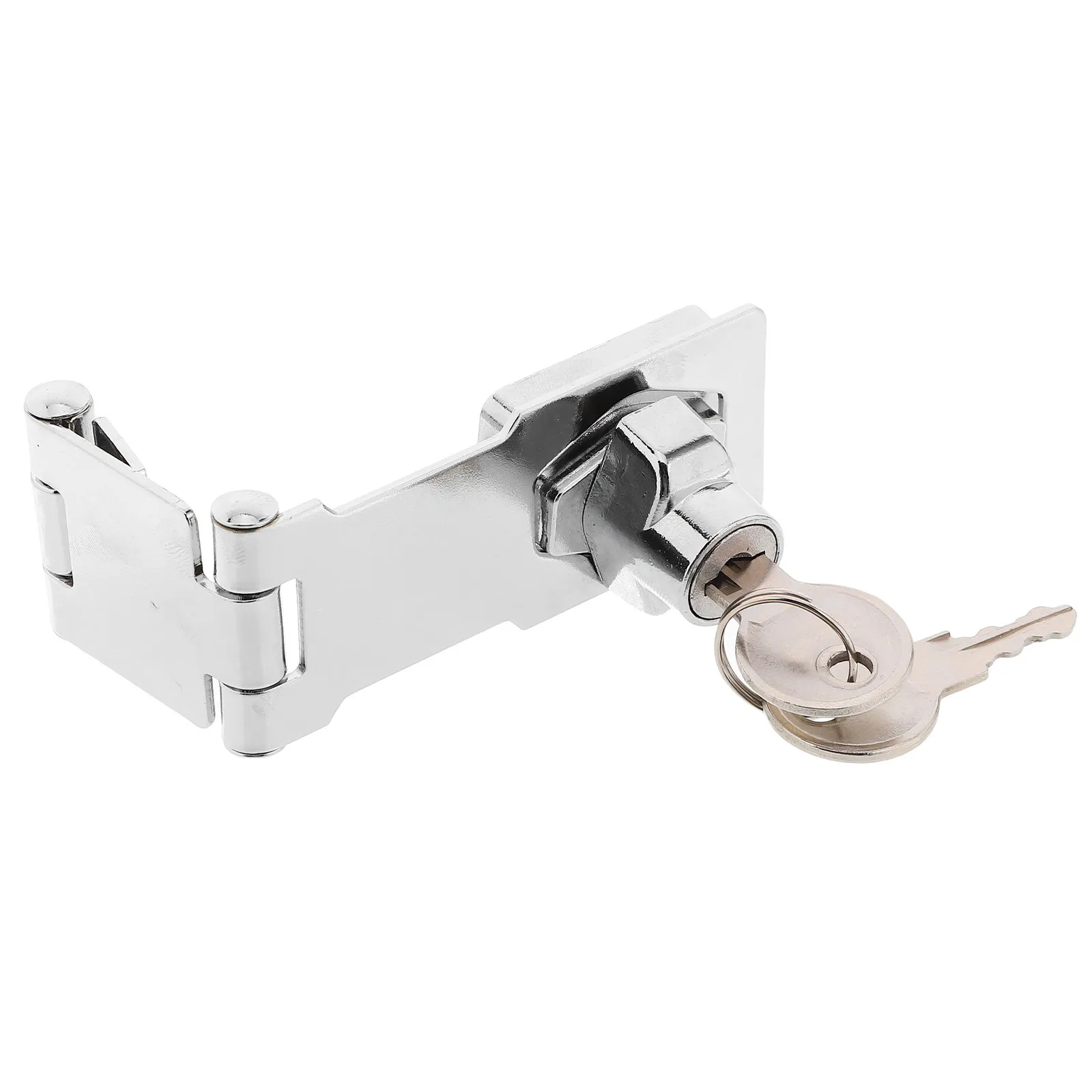 2Sets File Cabinet Locking Hasp Stainless Steel Keyed Foldable Drawer Latch Office Desk Drawer Security Locks Hardware