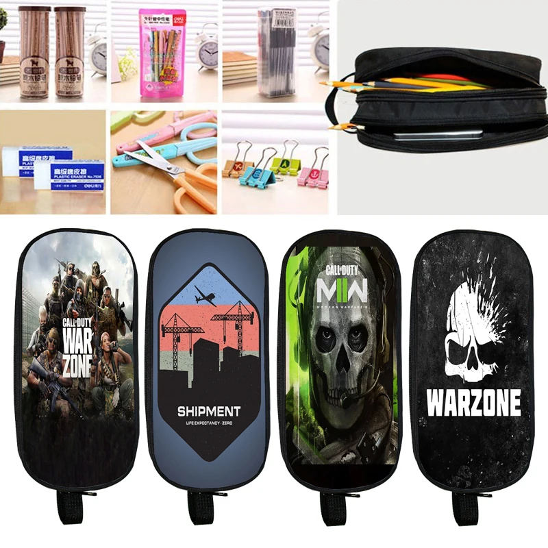 Game Call of Duty Warzone Pencil Case Portable Cartoon Cute Pencil Bag Anime School Student Girls Boys Stationery Storage Bag