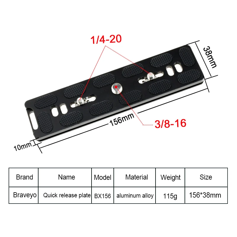 156/206/306mm Long Universal Camera Quick Release Plate Photography Tripod Ballhead Mounting Adapter for Arca Swiss cameras