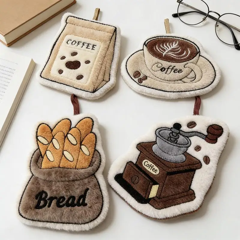 1 Stück saugfähiges Handtuch, Kaffeetuch, Handtuch für die Küche und das Badezimmer, Handtuch mit Cartoon-Motiv, praktisches Handtuch zum Aufhängen. – Detail 4