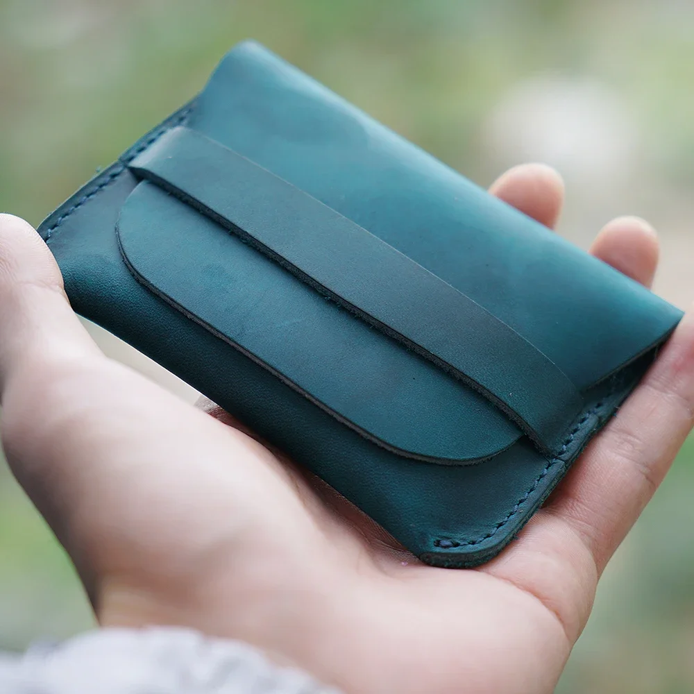 Genuine Leather Credit ID Card Holder Vintage Business Card Holder Coins Pouch Unisex Coin Purses Wallets Business Cards Holder