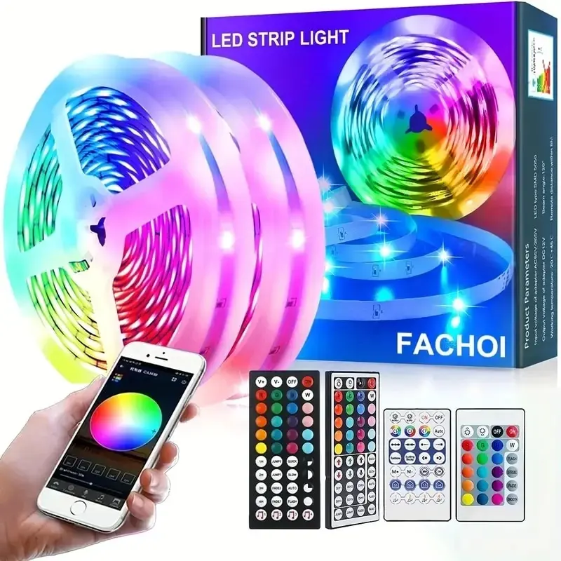 100FT LED Strip Lights with App Remote Control 5050 RGB Smart Light Strip with Built-in Microphone 2024 USB Wireless Light Strip