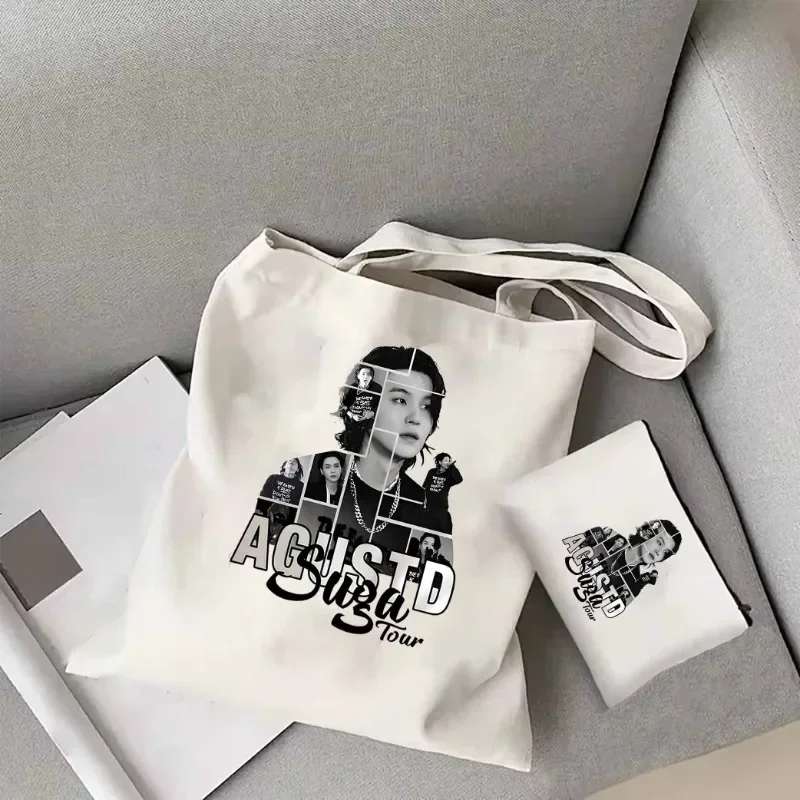 Agust D Day Movie Tote Bag Suga Agust D Tour Fashion Shoulder Bag Min Yoongi Tote Bag Agust D Canvas Bag Women’s Kpop Tote Bag