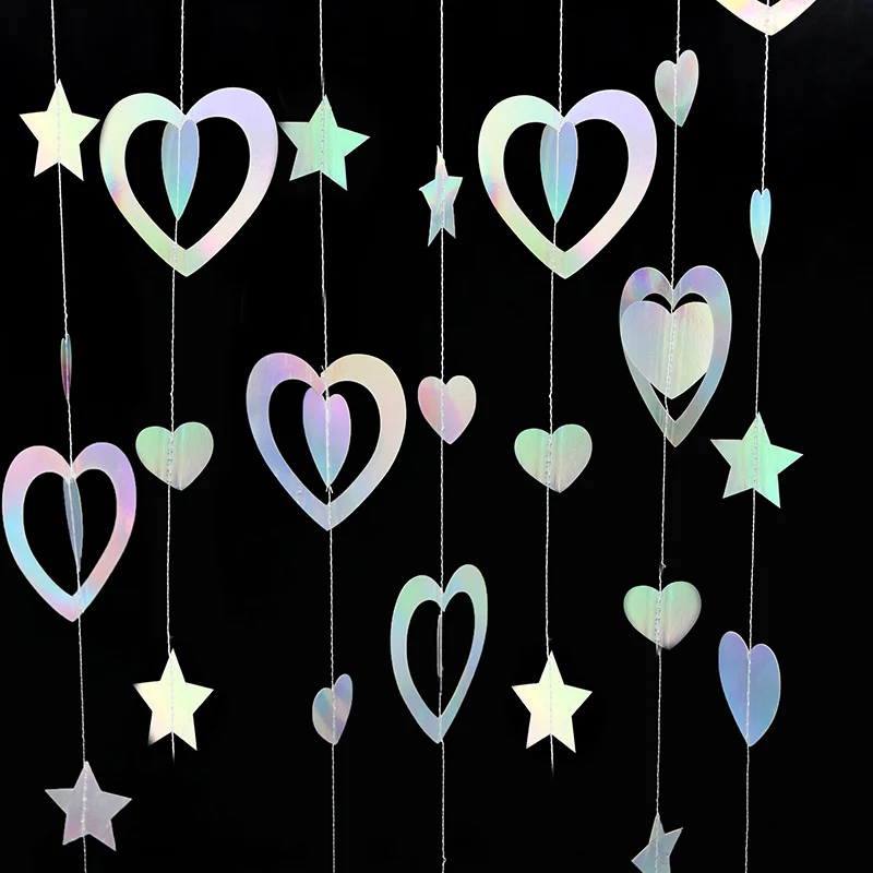 

(3 метра в упаковке) 27 мм-77 мм Красочные 3D подвесные украшения с цветком любви День святого Валентина Фестиваль Вечеринка