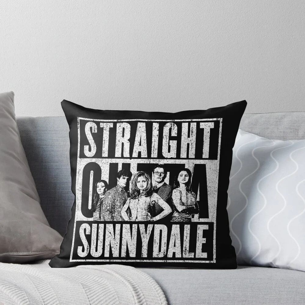 

Straight Outta Sunnydale Throw Pillow Pillow Case Christmas Plaid Sofa luxury decor Luxury Pillow Cover