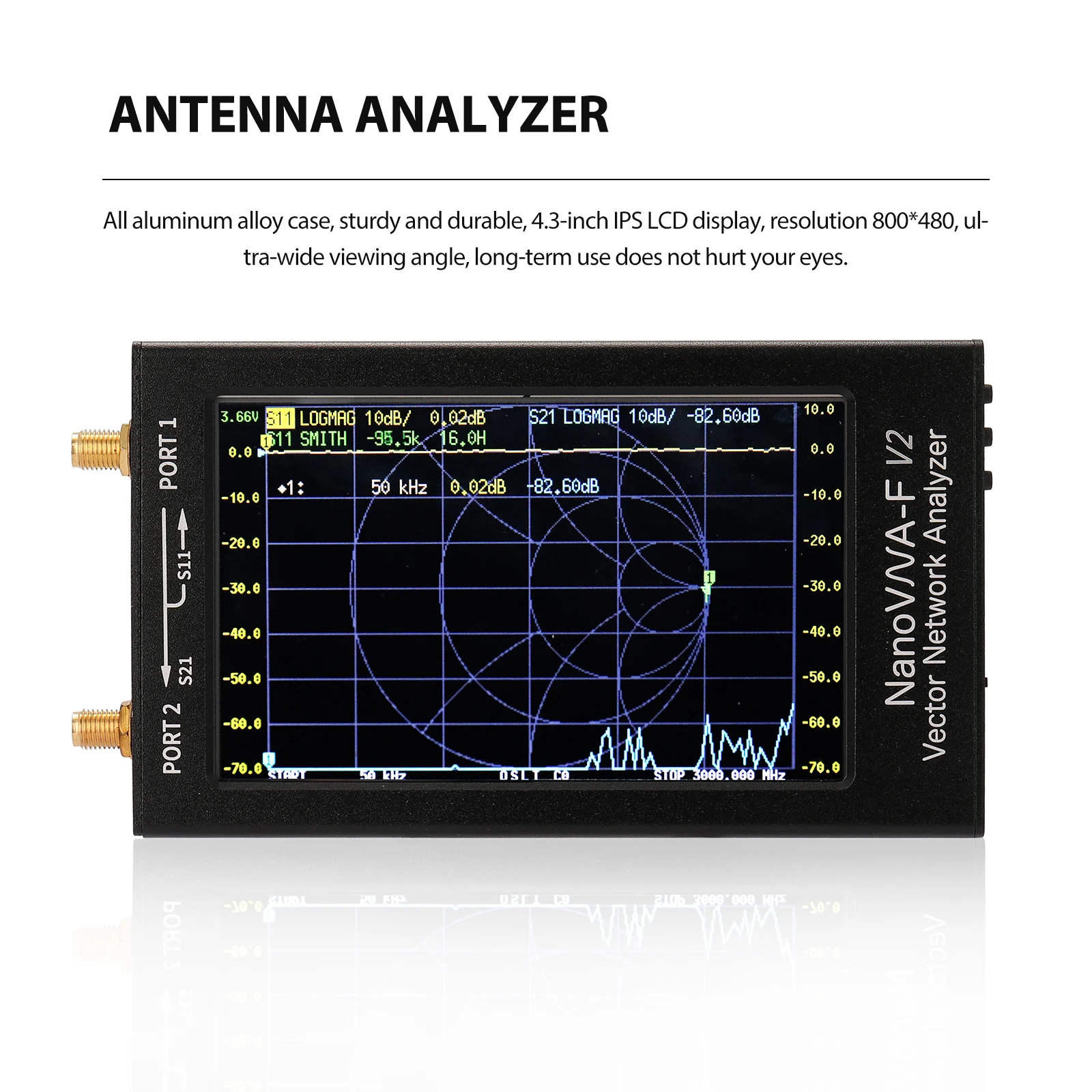 S-A-A-2 NanoVNA-F V2 3G Vector Network Analyzer Antenna Analyzer 4.3 Inch Display Short Waves HF VHF UHF Measure Duplexer Filter