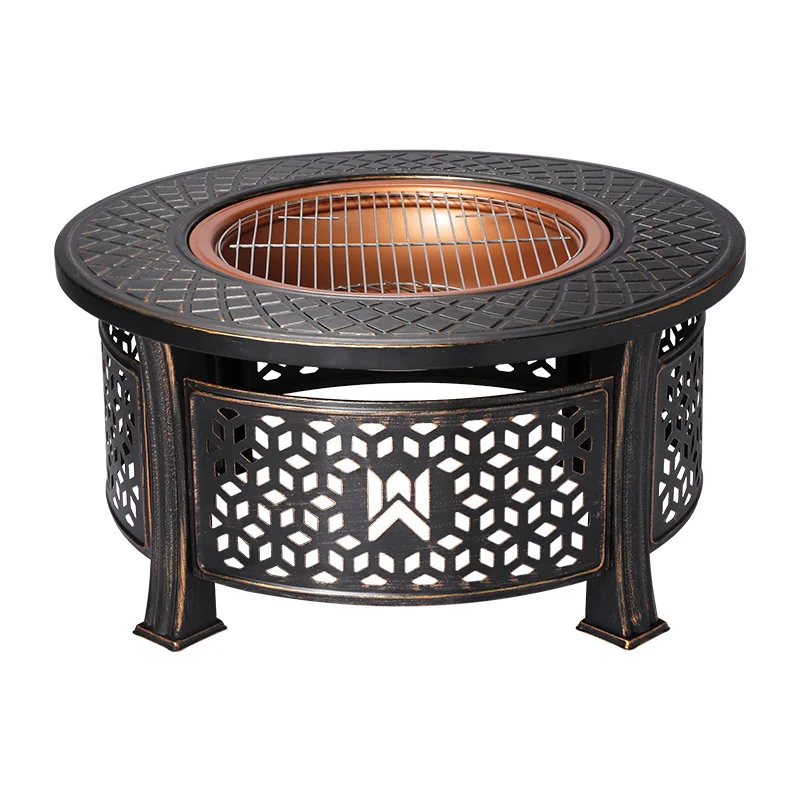 32 Inch 81cm Smokeless Fire Pits Ring Korean BBQ Grill Table Outdoor Garden Bonfire Metal Firebowl Barbecue Grills Fire Pit