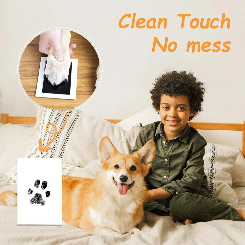 Inkless Paw Print Kit,Dog Paw Nose Print Kit,Clean Touch Tinten pads, Pet Paw Print Impression Kit für Hunde Katzen Fußabdruck Andenken