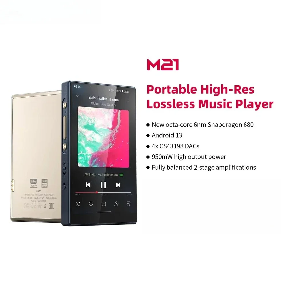 Hot Selling M21 Portable Music Player Android Intelligent Bluetooth HD Lossless MP3 Player CS43198*4 Player
