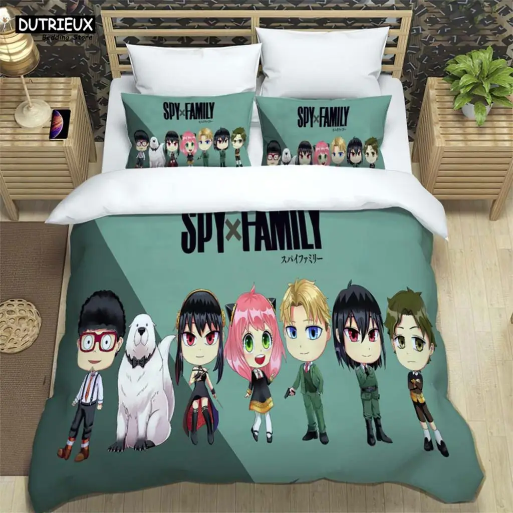 SPY × FAMILY Digital Printed Polyester Bedding Set Three Piece Soft, High end, Comfortable, And Soft Couple Gifts