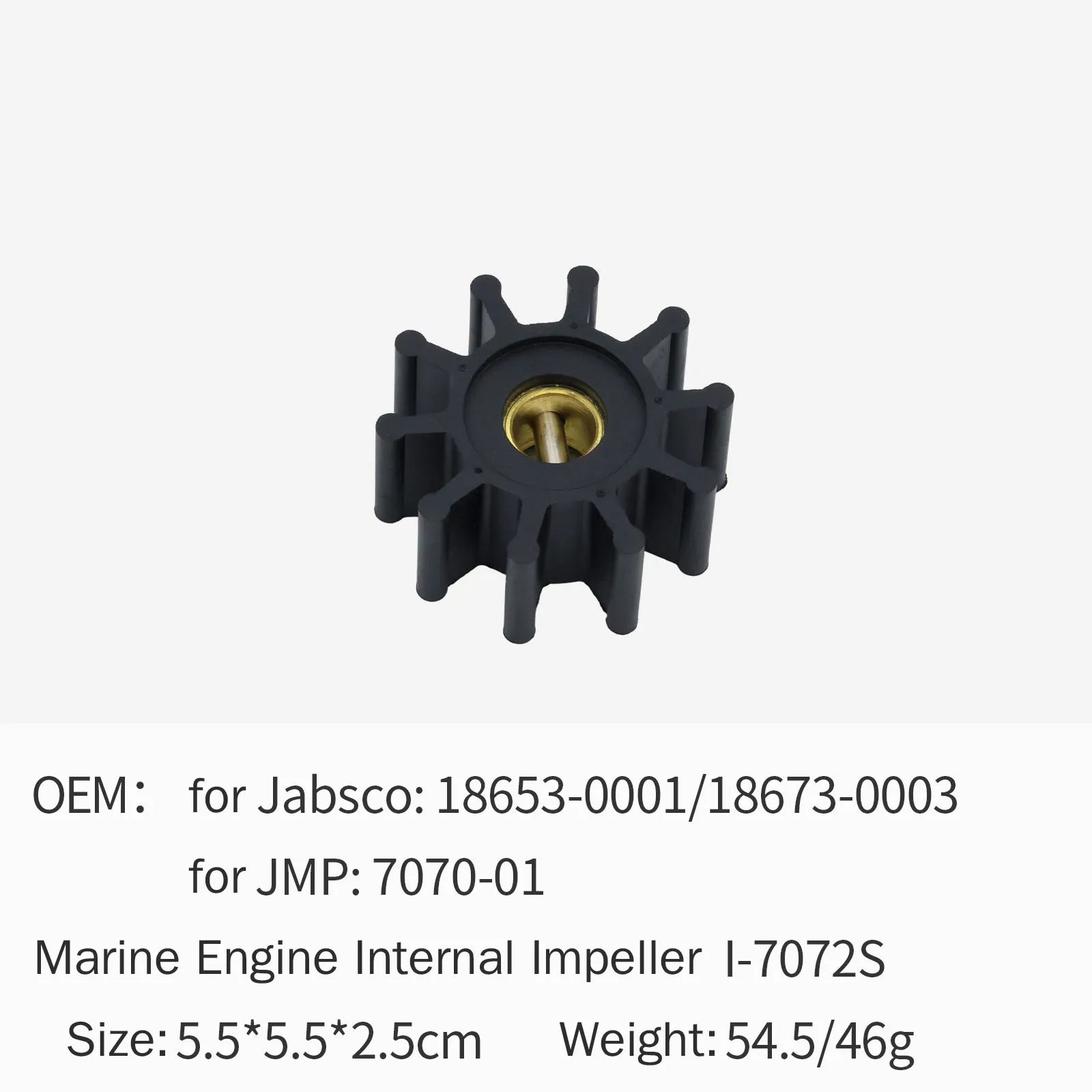 Marine Engine Internal Inboard Impeller for Jabsco 18653-0001 18673-0003 for JMP 7070-01