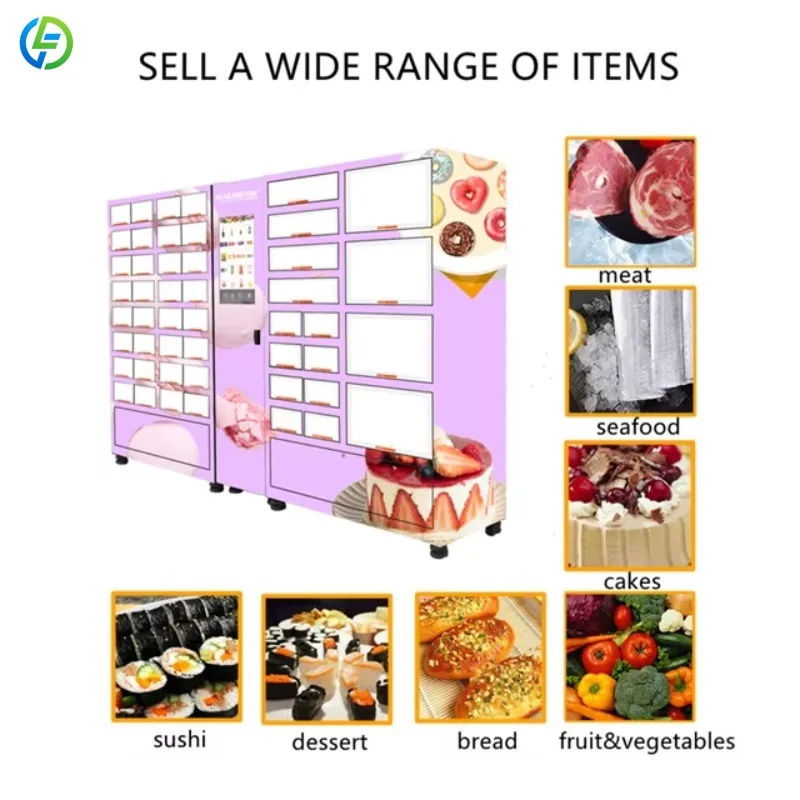 Customized Supplier Refrigerated Cake Vending Machine Locker Cabinet Cake Vending Machine