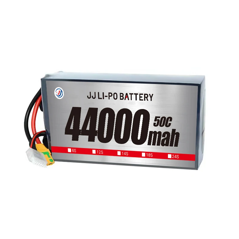 JJ Li-HV Grade a 44000mah 44ah 22.8V6S 45.6V12S Lithium Ion Lipo Battery Pack for RC Airplane Helicopter