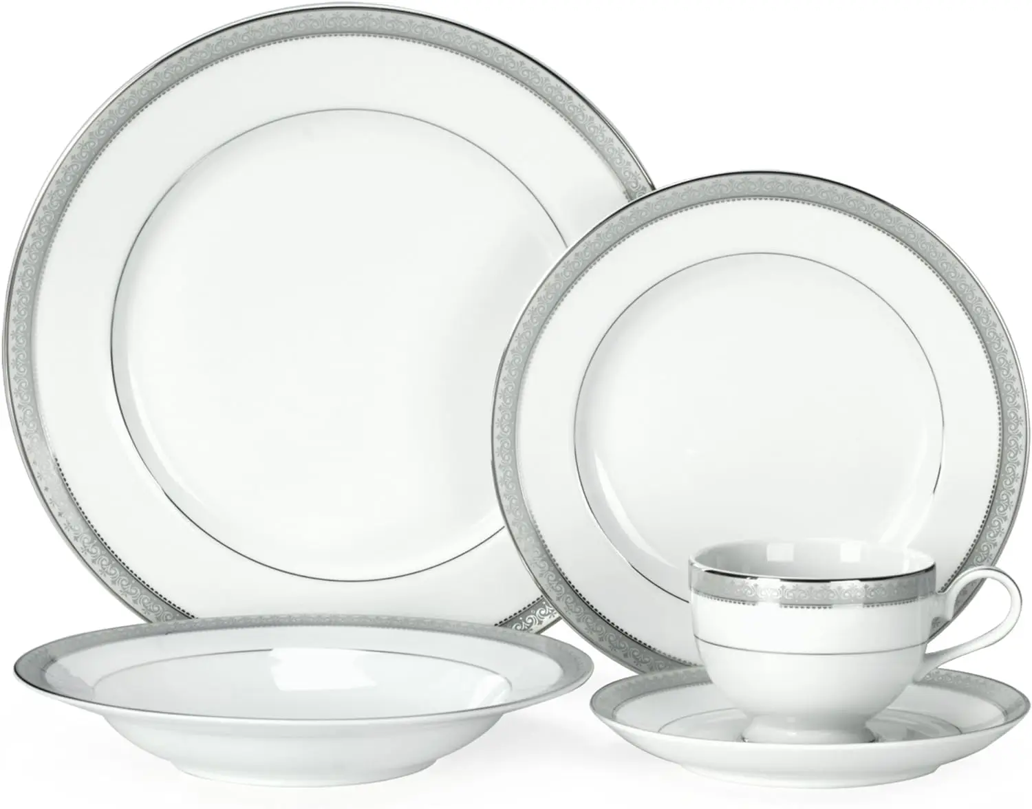 

XCYXCYMikasa Platinum Crown 40-Piece Dinnerware Set, Service for 8