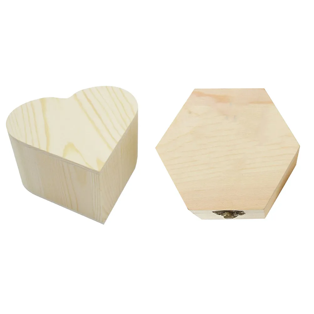 2Pcs Jewelry Storage Boxes Wooden Natural Material Hand Polished Retro Buckle Decorative Gift Packing Box Storage Box