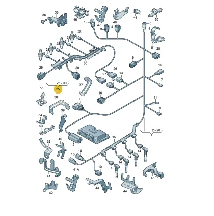 1.8 2.0 Engine Injector Cable Wiring Harness Line For Skoda Octavia Superb Yeti Seat Altea Leon Toledo 06J971082D 06J971082B / A