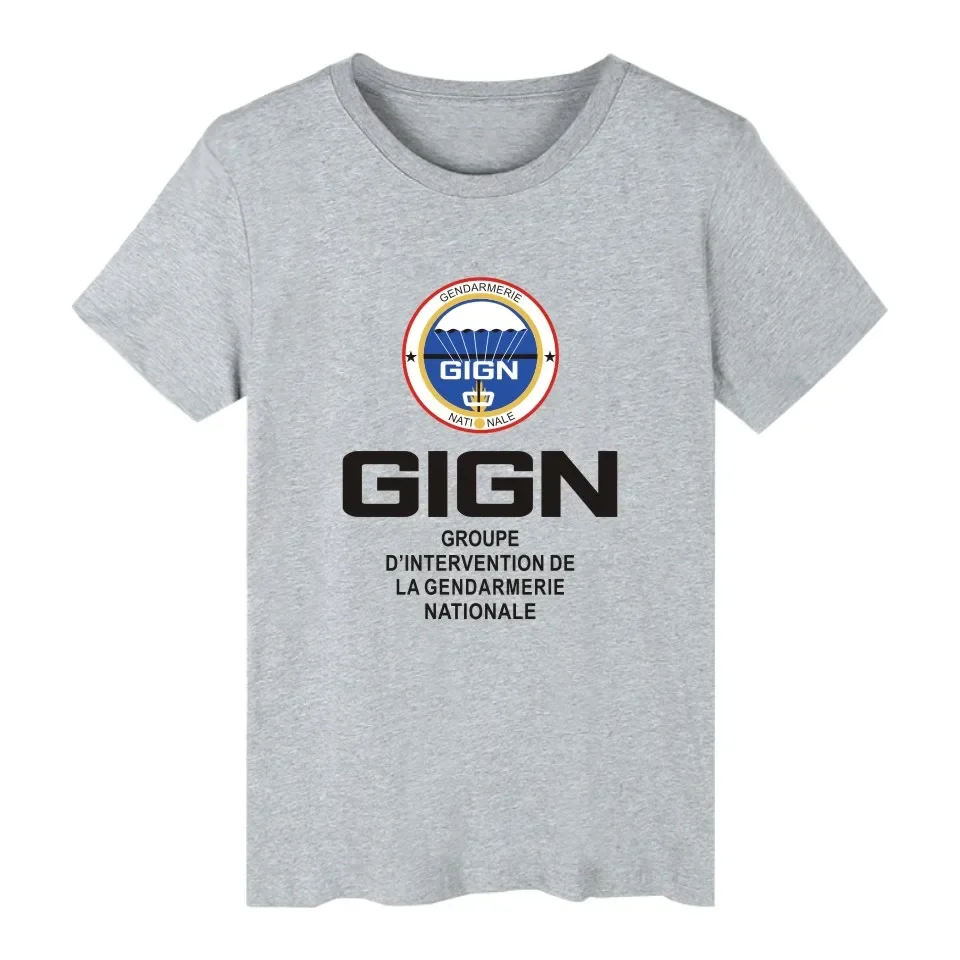 France Special Elite Policia Forces GIGN Unit T Shirt. High Quality Cotton, Large Sizes, Breathable Top, Loose Casual T-shirt