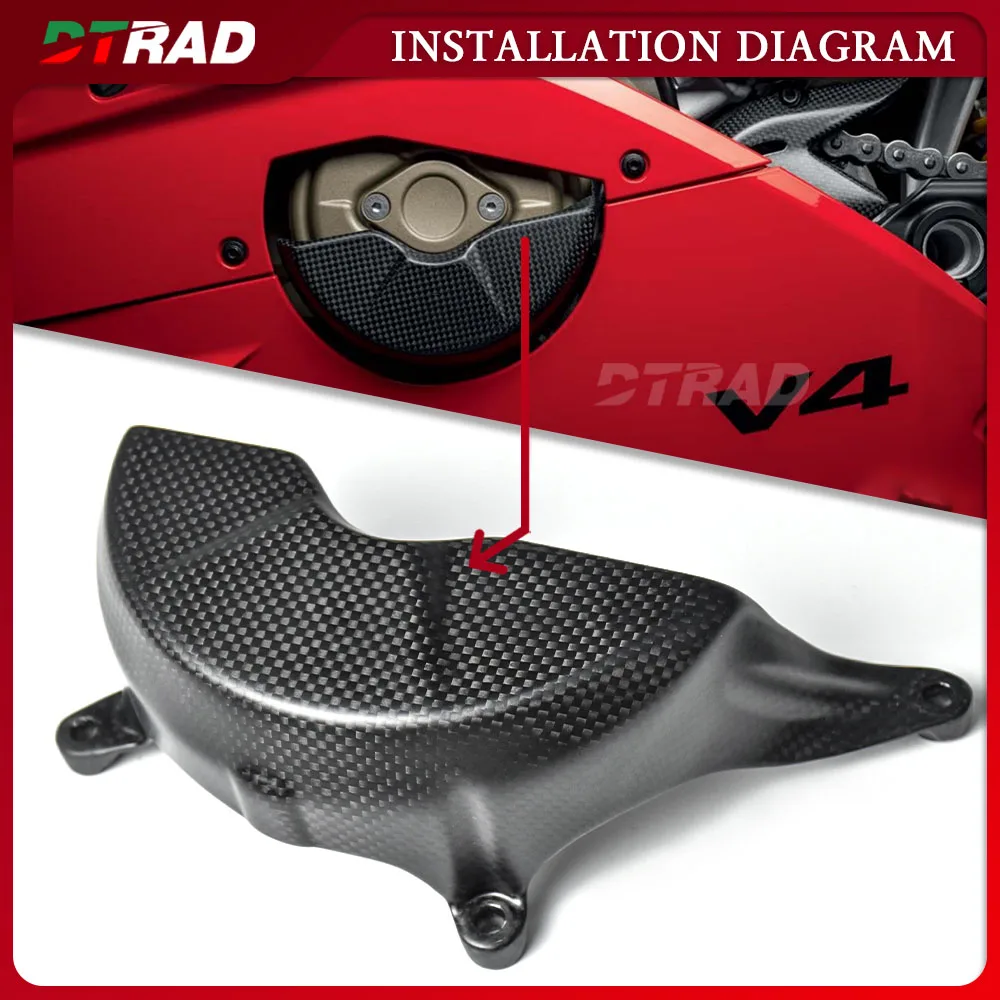 For Ducati Panigale V4 V4S V4R V4SP 2018 - 2024 2025 Carbon Fiber Left Engine Cover Crankcase Protection Cap Fairing Kit in matt
