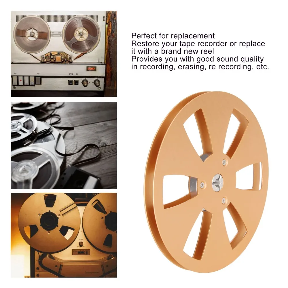 Professional 1/4 7 Inch Empty Open Reel 6 Hole Aluminum Alloy Reel To Reel Tape Takeup Spool Machine Reel for Tape Recorder