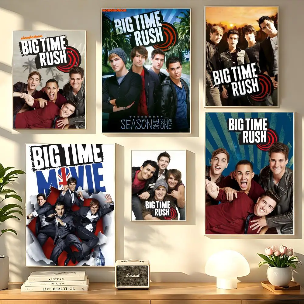 Music Groups B-Big Time Rush Poster Decorative Wall Sticker Mural Print Artwork for Living Room Bedroom Hallway Home Decor Gift