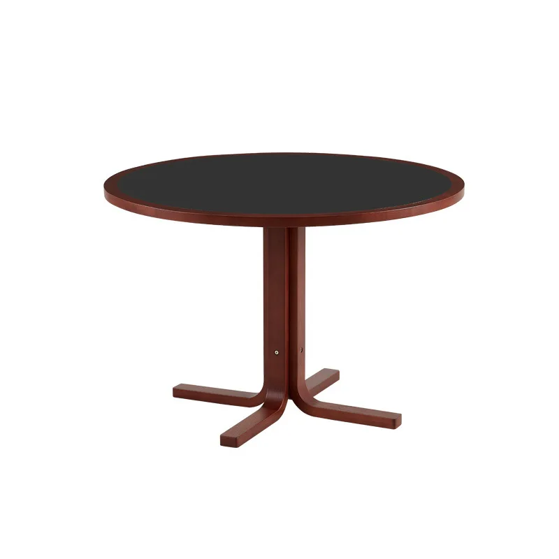 

Retro solid wood rock slab, dining table household small apartment round, dining table French dining table