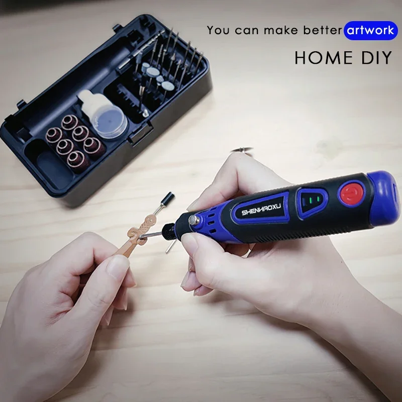 Cordless Rotary Tool Grinder Electric Drill 3Speed Adjustable Engraving Pen Cutting Polishing Drilling With HOME DIY Accessories