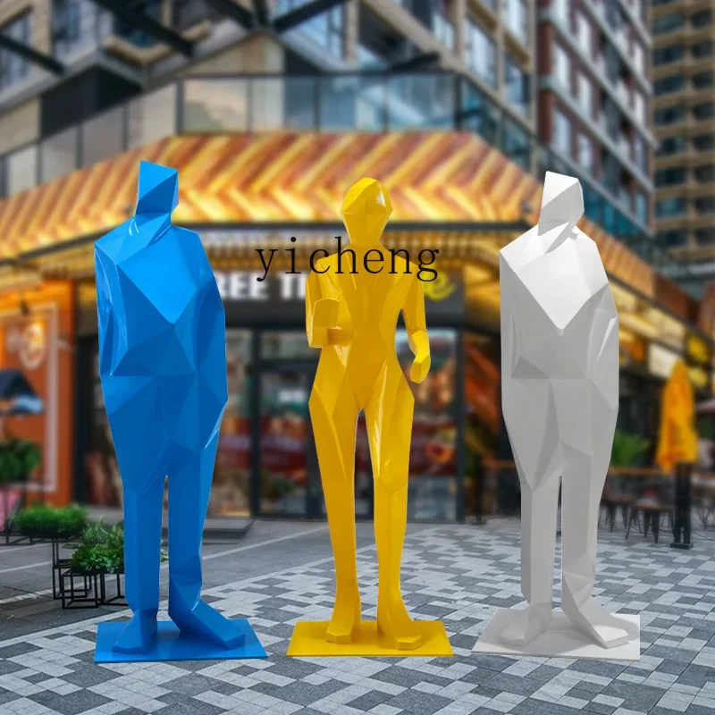 L15- FRP abstract block surface figure sculpture ornament large shopping mall hotel decoration