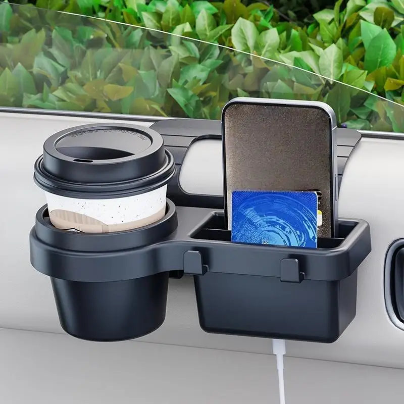 

Car Cup Stand Phone Holder Mount Tray Side Door Window Storage Barrel Pocket Hanging Storage Rack with Auto Interior Accessories