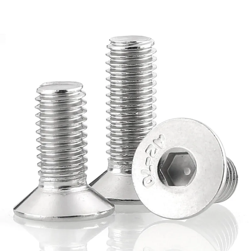 316 Stainless Steel Hex Socket Flat Countersunk Head Screw Mini Micro Small Allen Head Screws M2 M2.5 M3 M4