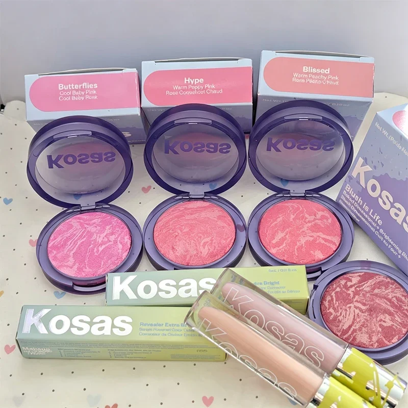 KOSAS Brand Brighten Gloss Reveal Blemish Cover Spot Concealer Liquid Foundation Powder Blusher Natural Cheek Clean Girl Makeup